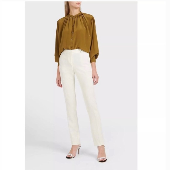 Theory Pants - THEORY HARTSDALE PANTS NWT STRAIGHT CROPPED IVORY